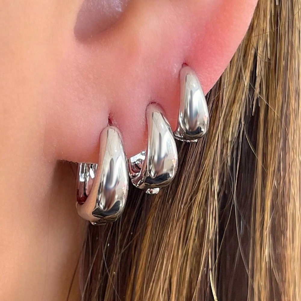 6pcs simple metal earrings made of copper - Picture 1 of 4